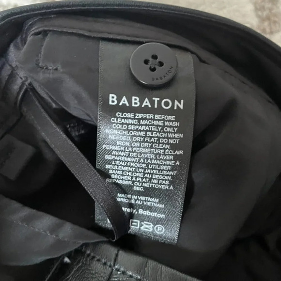 Aritzia Babaton Command High Waisted Vegan Leather Pants Black Size 8 - Picture 9 of 11